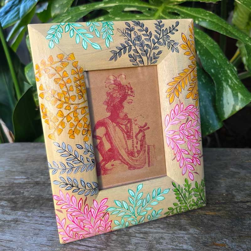 Handpainted Wooden Floral Photo Frame - Pastels