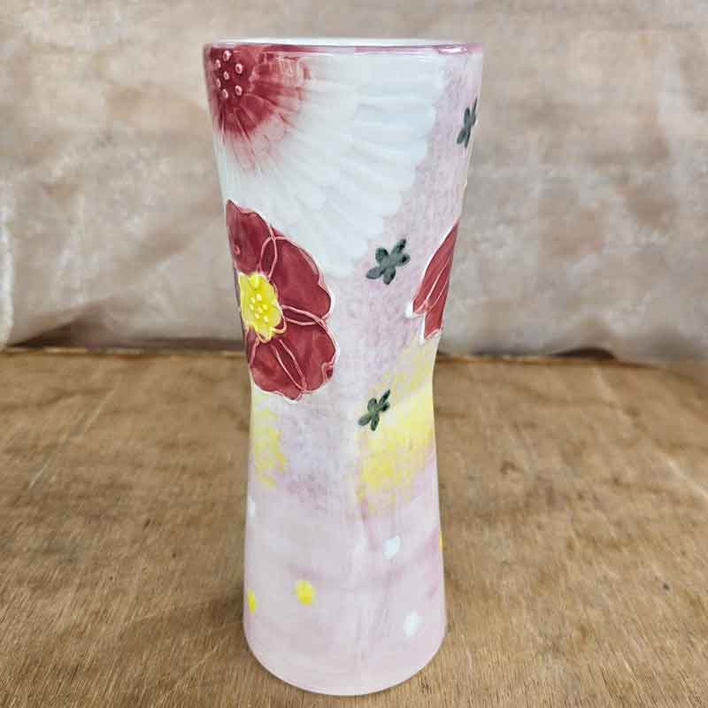 Handpainted Floral Vase - Pink