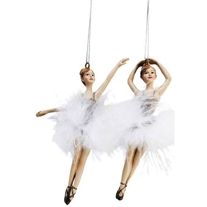 Hanging Ballerina Ornament  - White