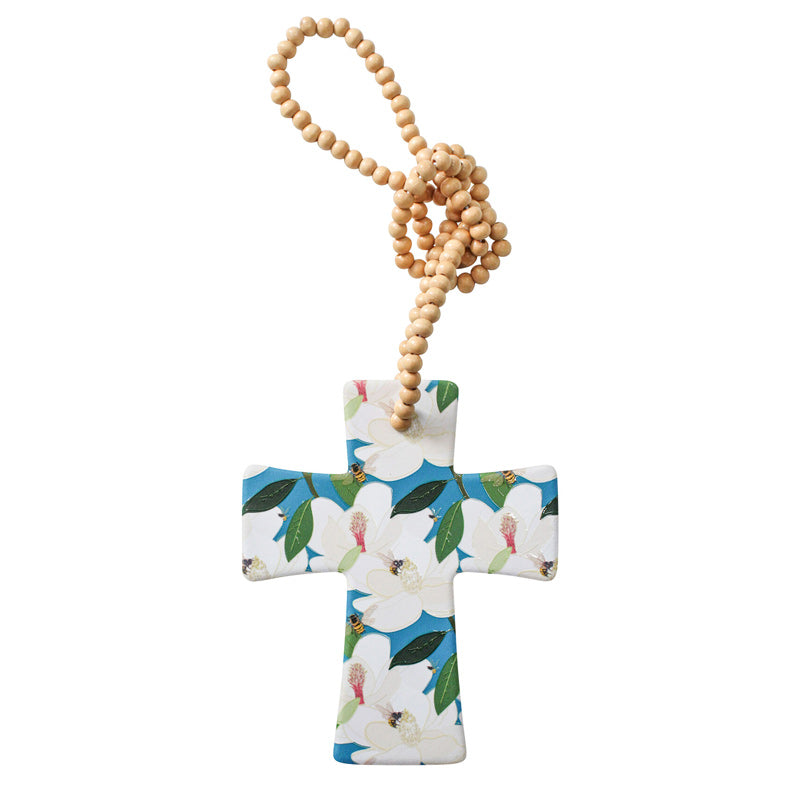 Hanging Beads And Cross - Magnolia