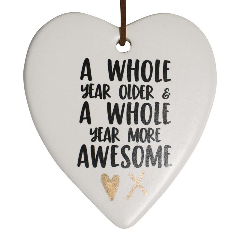 Hanging Heart Ornament Year Older