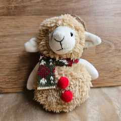 Hanging Fleecy Sheep Christmas Ornament