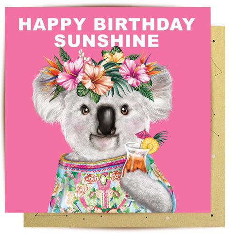 Happy Birthday Sunshine Koala Greeting Card