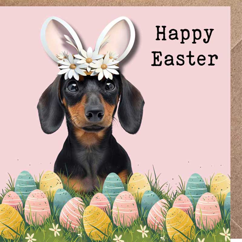 Lucy Loves Life Card - Happy Easter (Dachshund)