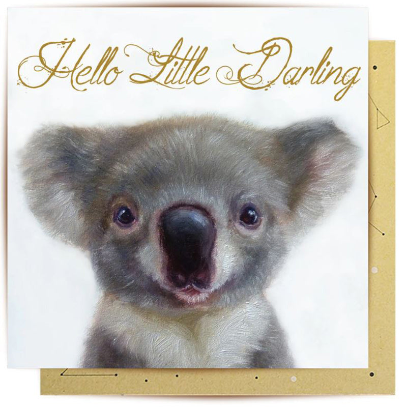 Hello Little Darling Koala Greeting Card