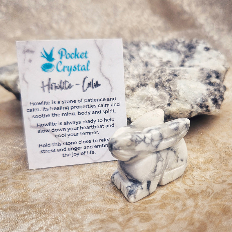 Howlite Pocket Crystal Rabbit - Calm