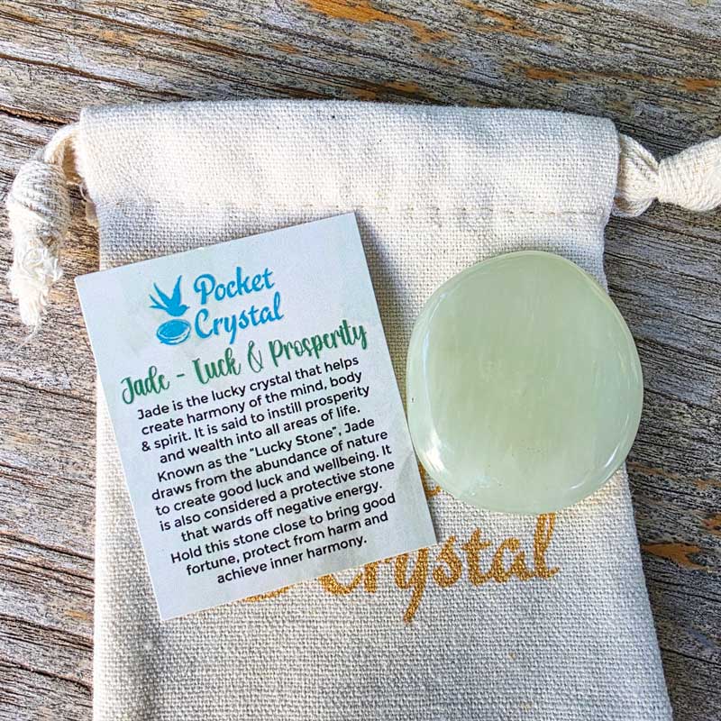 Jade Pocket Crystal Palm Stone - Luck