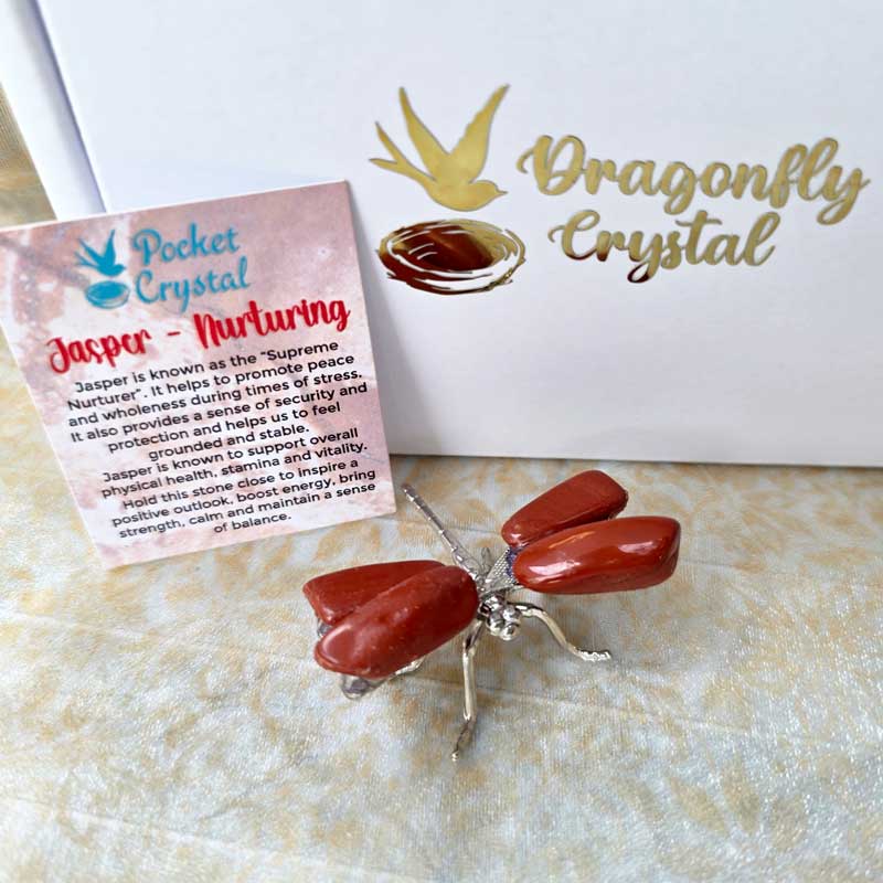Dragonfly Crystal - Jasper Nurturing (Silver)