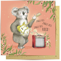 Jingle Bell Rock Aussie Koala Christmas Greeting Card