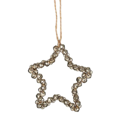 Jingle Star Christmas Bells Ornament - Gold