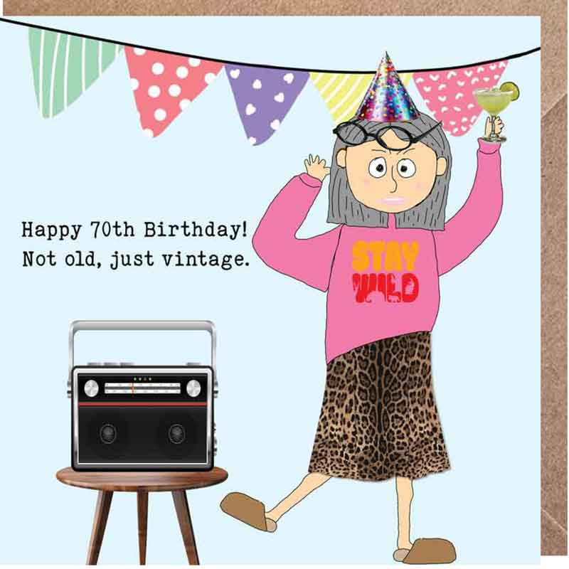 Lucy Loves Life Card - Not Old Just Vintage 70th Birthday