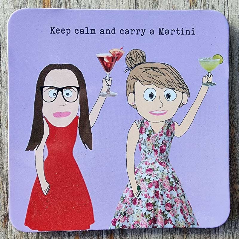 Lucy Loves Life Coaster - Keep Calm & Carry A Martini