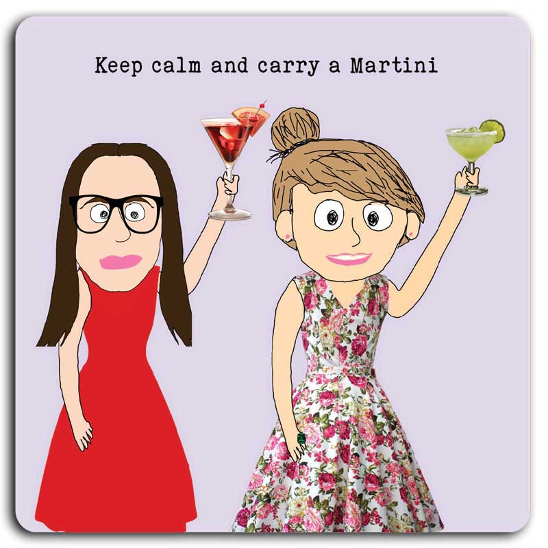 Lucy Loves Life Coaster - Keep Calm & Carry A Martini