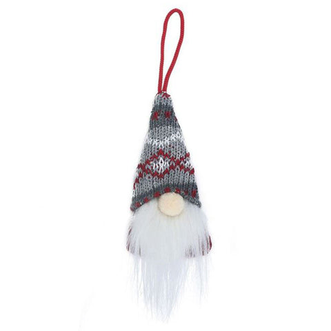 Hanging Gnome Christmas Ornament With Knit Hat