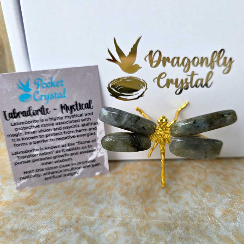 Dragonfly Crystal - Labradorite Mystical (Gold)
