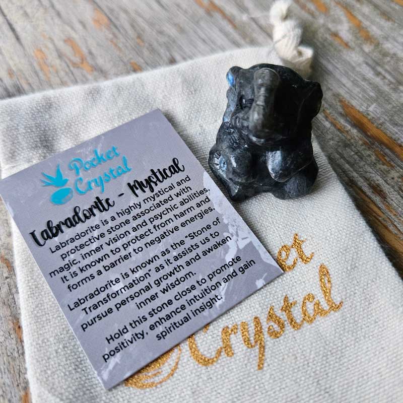 Labradorite Pocket Crystal Elephant - Mystical