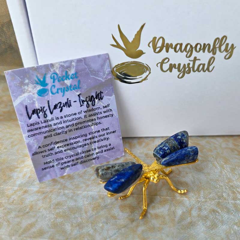Dragonfly Crystal - Lapis Lazuli Insight (Gold)