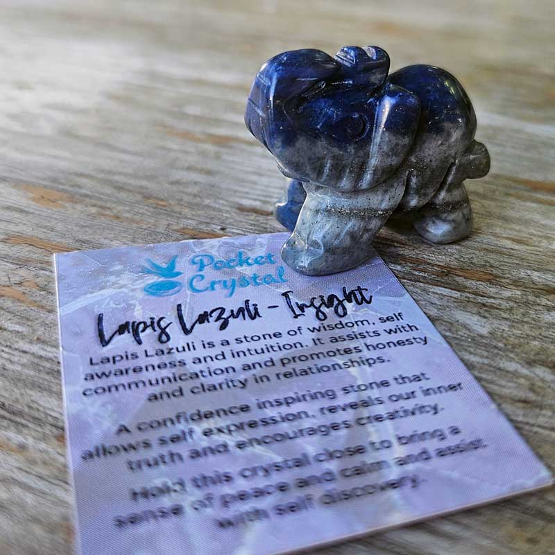 Lapis Lazuli Pocket Crystal Elephant- Insight