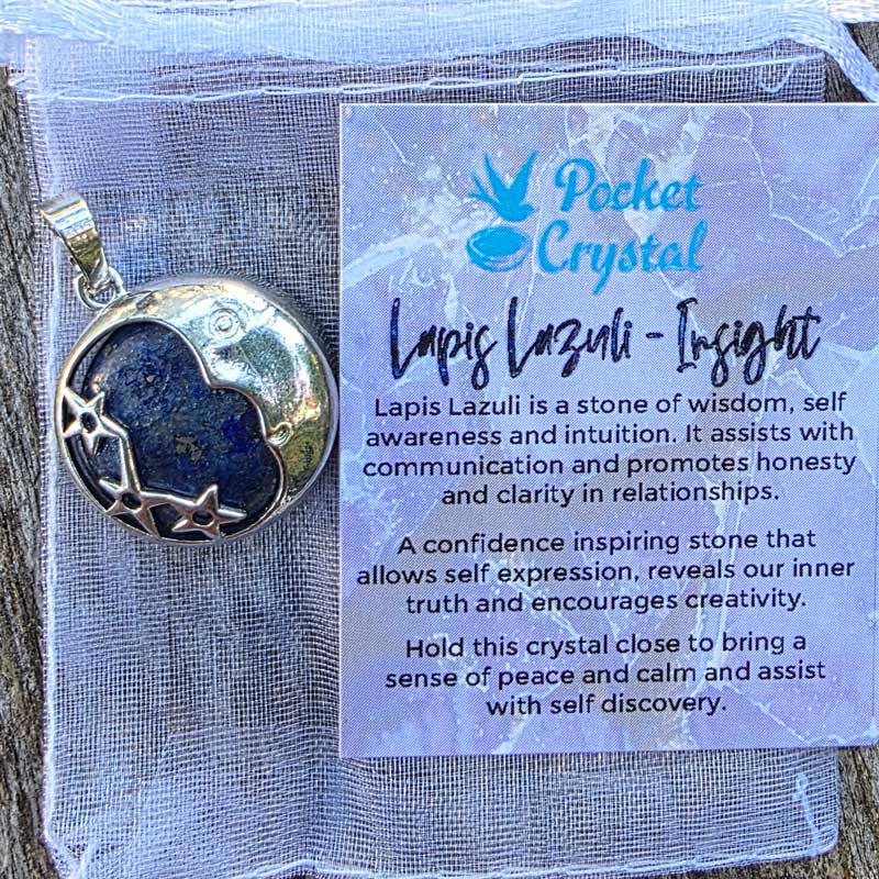 Sun Moon & Stars Lapis Lazuli Pendant - Insight