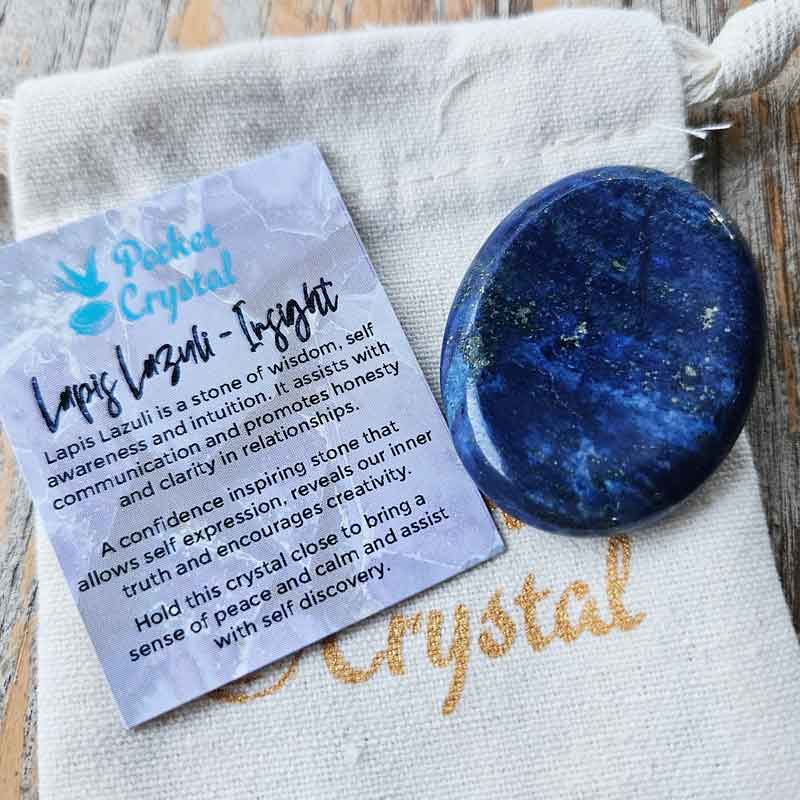 Lapis Lazuli Pocket Crystal Worry Stone - Insight