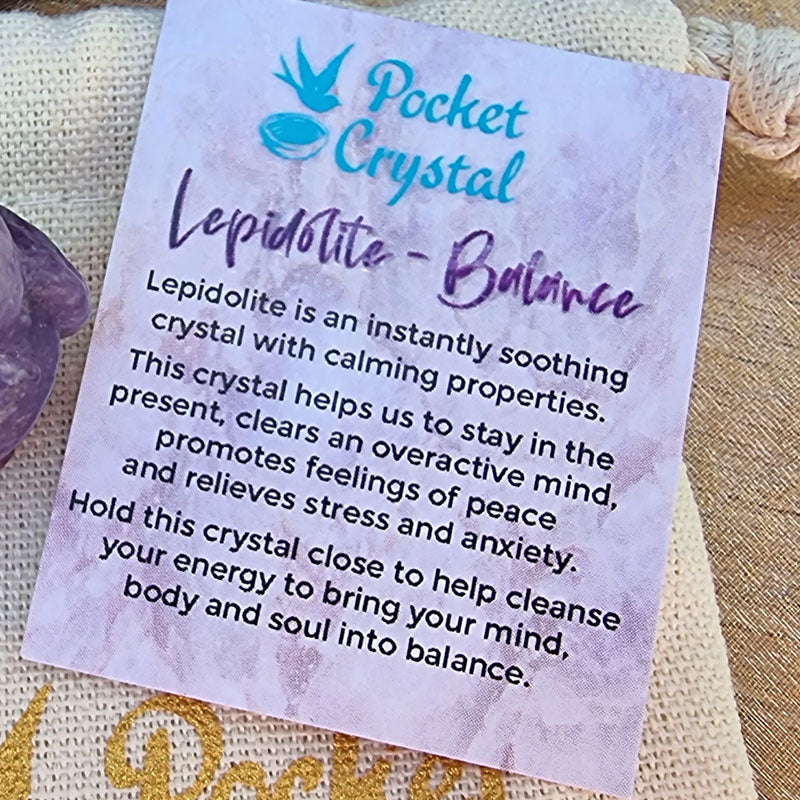 Lepidolite Pocket Crystal Butterfly - Balance