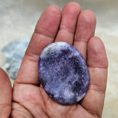 Lepidolite Pocket Crystal Worry Stone - Balance
