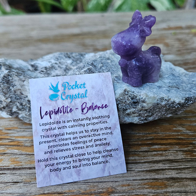 Lepidolite Pocket Crystal Reindeer - Balance