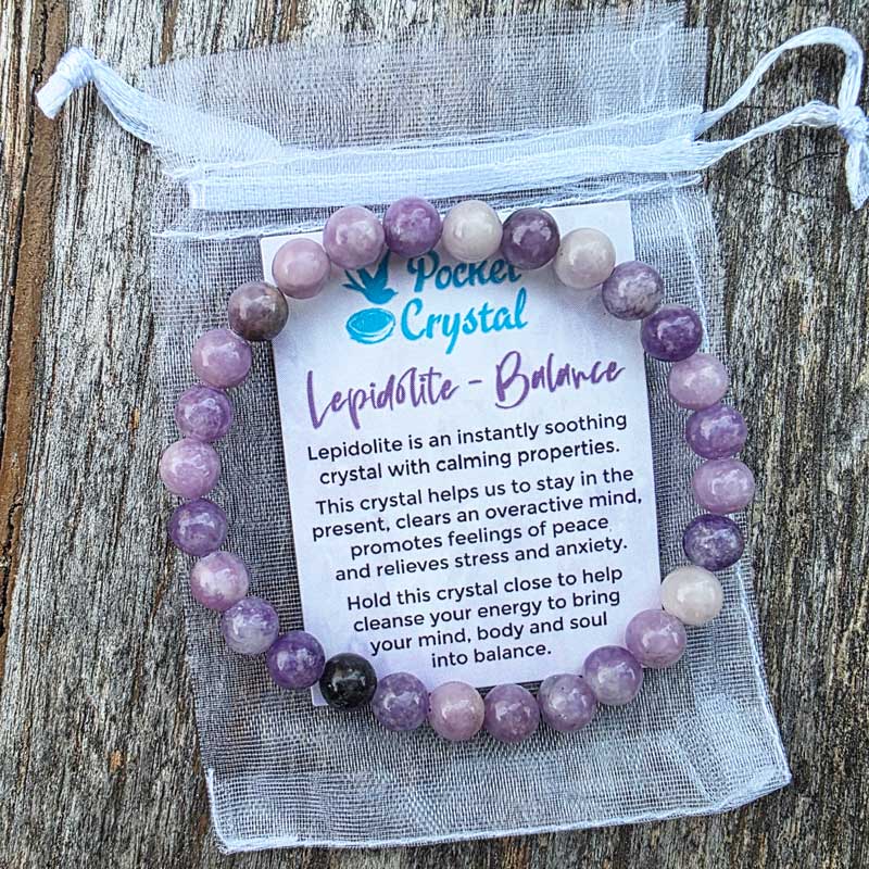 Lepidolite Crystal Stretch Bracelet