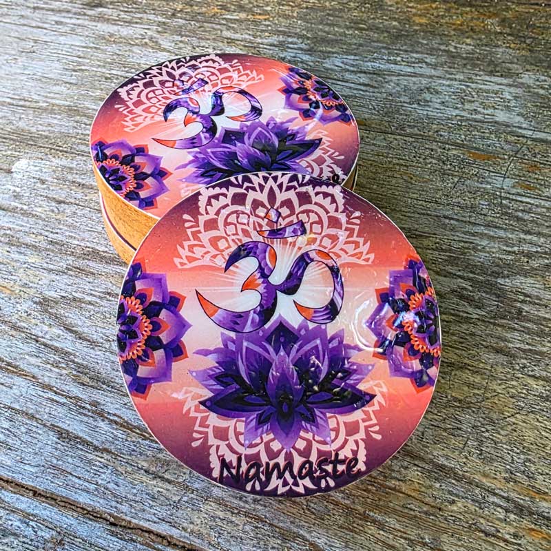 Lotus Om Set of 4 Coasters - Wood