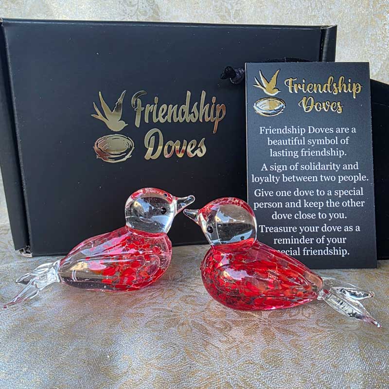 Friendship Doves (Handmade Glass) - Love