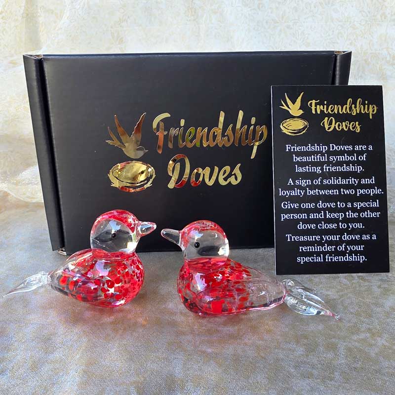 Friendship Doves (Handmade Glass) - Love