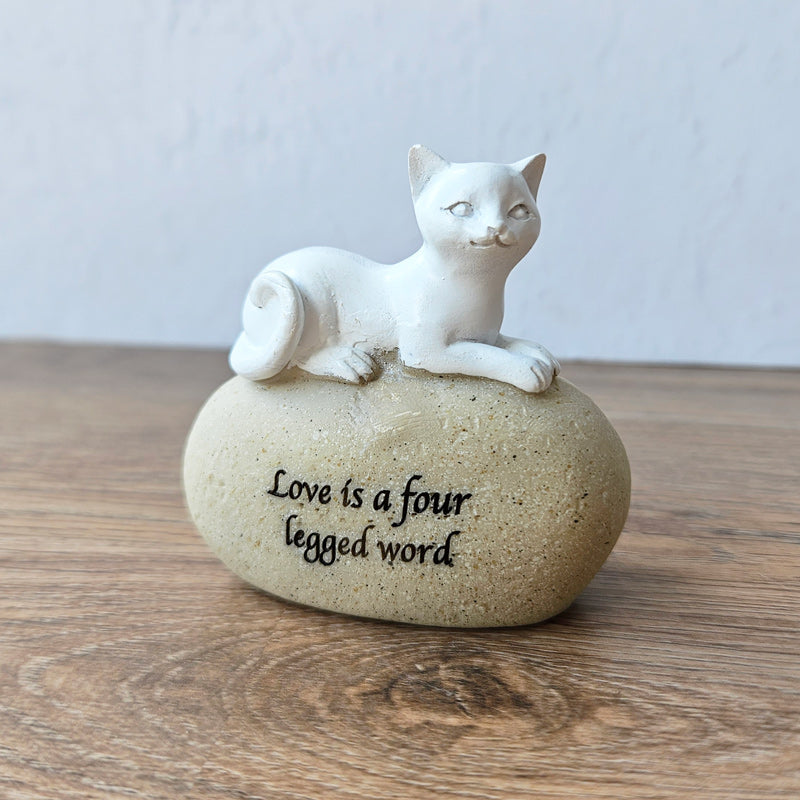 Love Is A Four Legged Word Cat Figurine