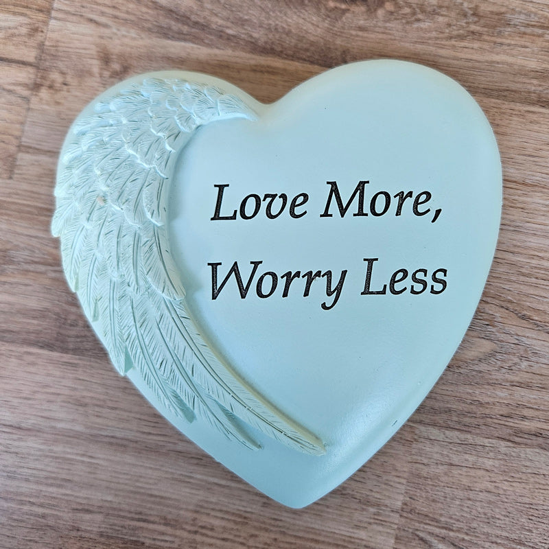 Love More, Worry Less Inspo Heart Decor
