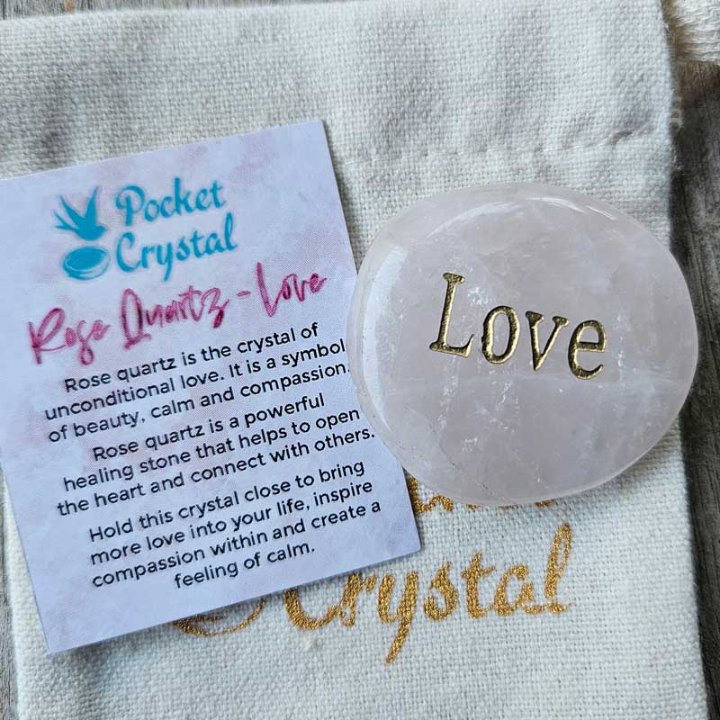 Rose Quartz Pocket Crystal Palm Stone - Love