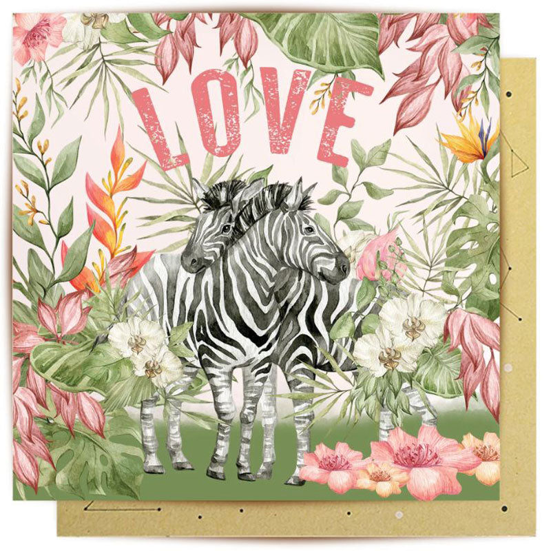 Zebra Hugs & Love Greeting Card