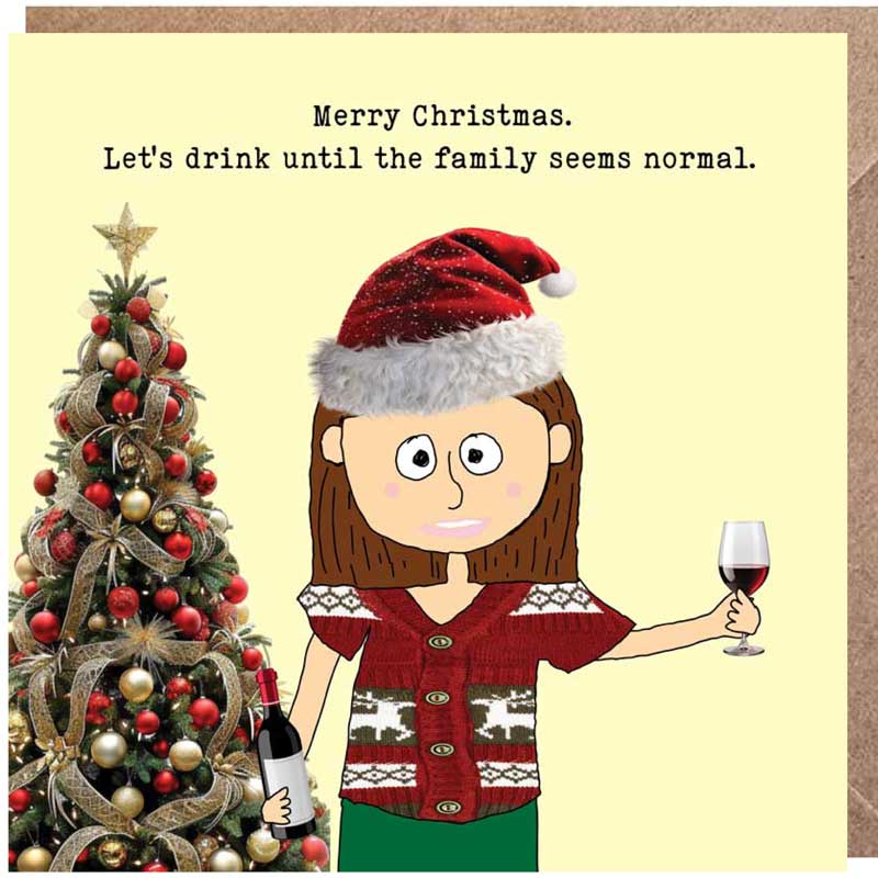 Lucy Loves Life Card -  Merry Christmas Normal Family