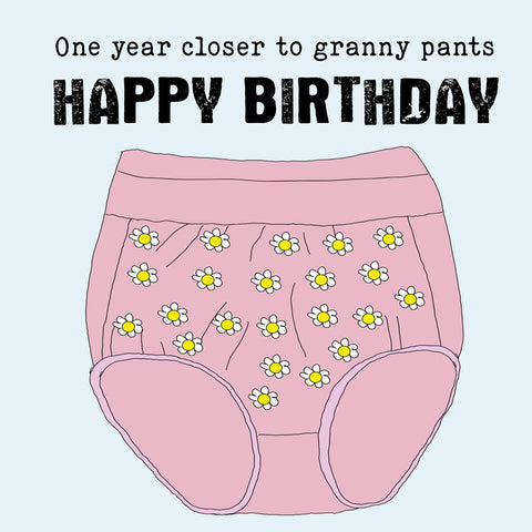 Lucy Loves Life Card - Granny Pants