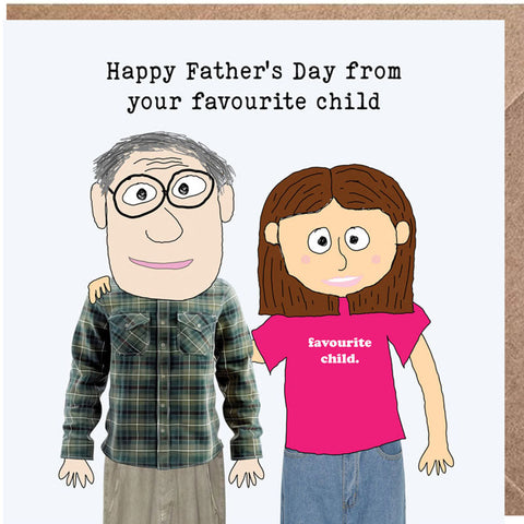 Lucy Loves Life Card - Happy Fathers Day Favourite Child