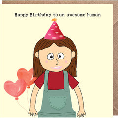 Lucy Loves Life Card - Happy Birthday Awesome Human