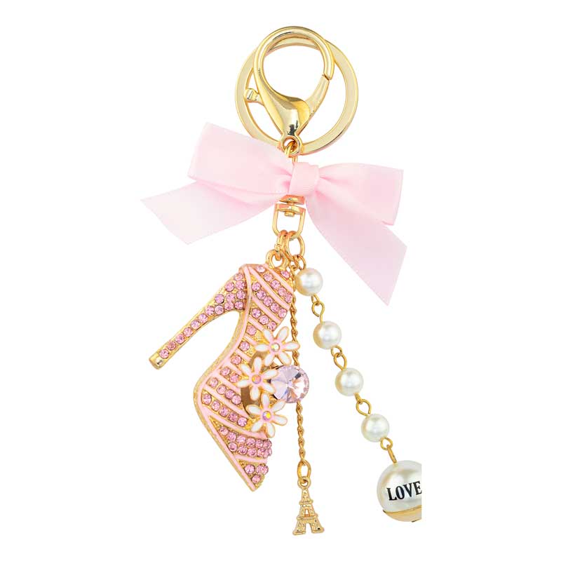 Luxury Charm Stiletto Key Ring - Pink