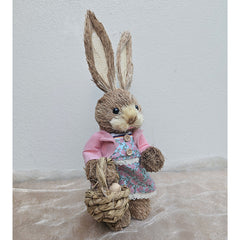 Mabel Straw Rabbit With Easter Basket