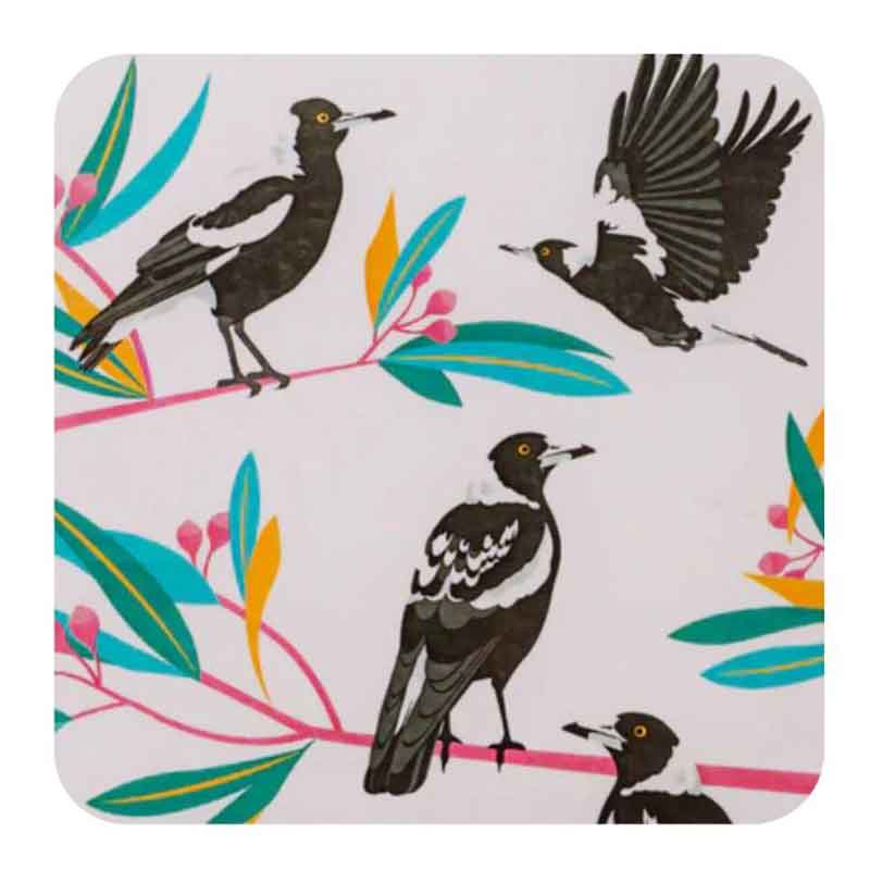 Magpie Coasters - Set of 4