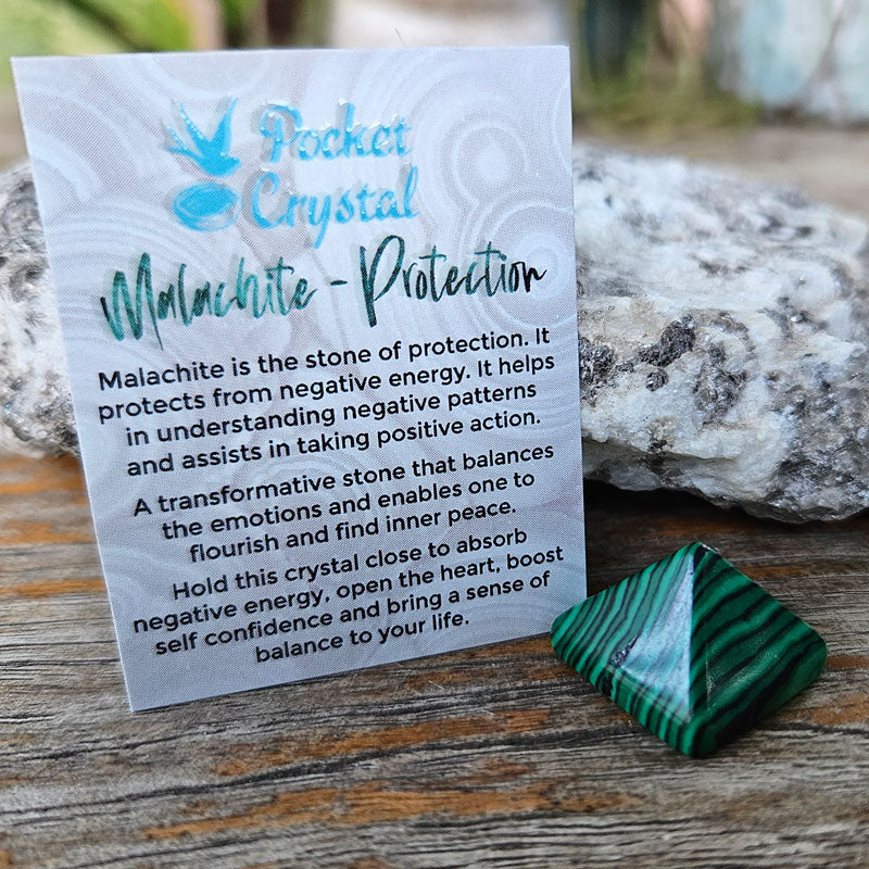 Malachite Pocket Crystal Pyramid - Protection