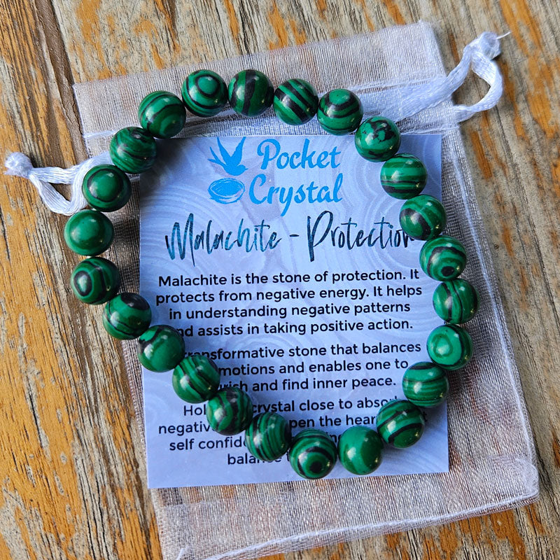 Malachite Crystal Stretch Bracelet