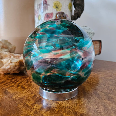 Sister Friendship Ball Marine Green & Aubergine Swirl
