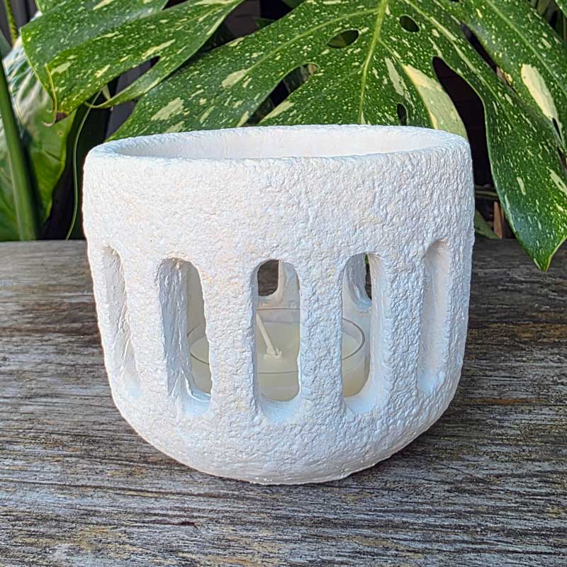 Mediterranean Candle Holder - White