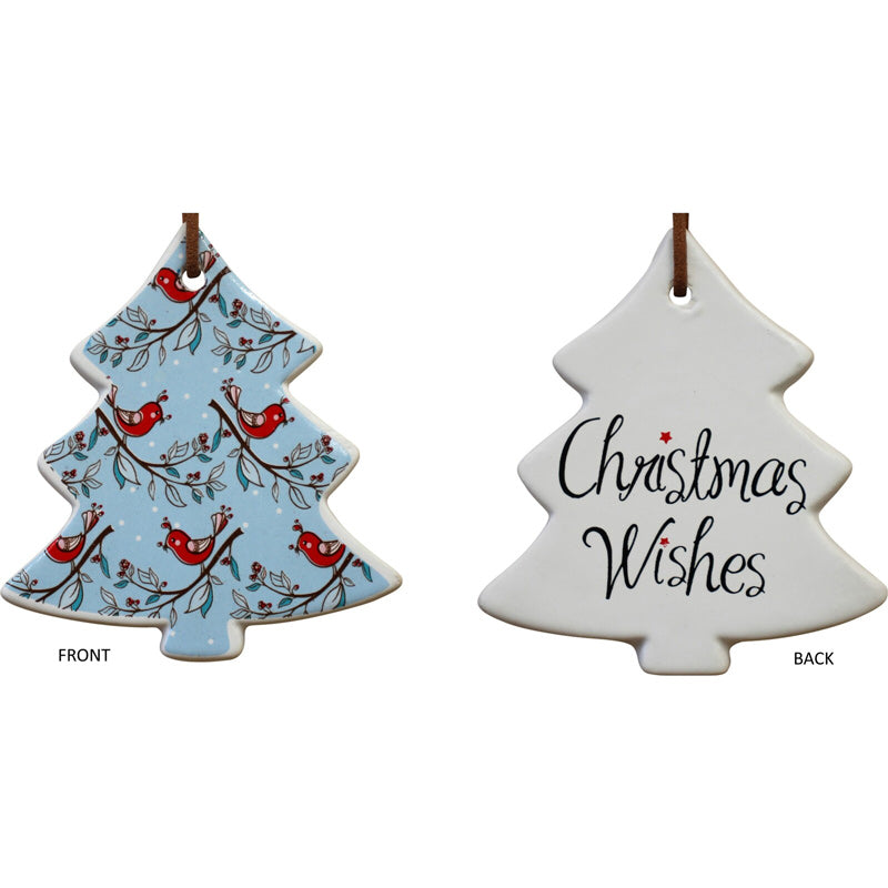 Christmas Wishes Hanging Tree Ornament - Bird Design