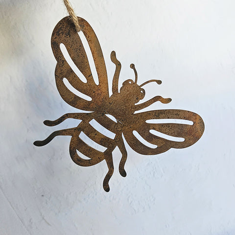 Bee Metal Garden Ornament - Corten
