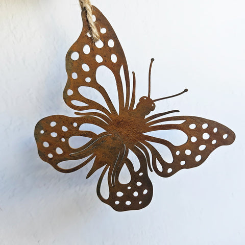 Butterfly Metal Garden Ornament - Corten