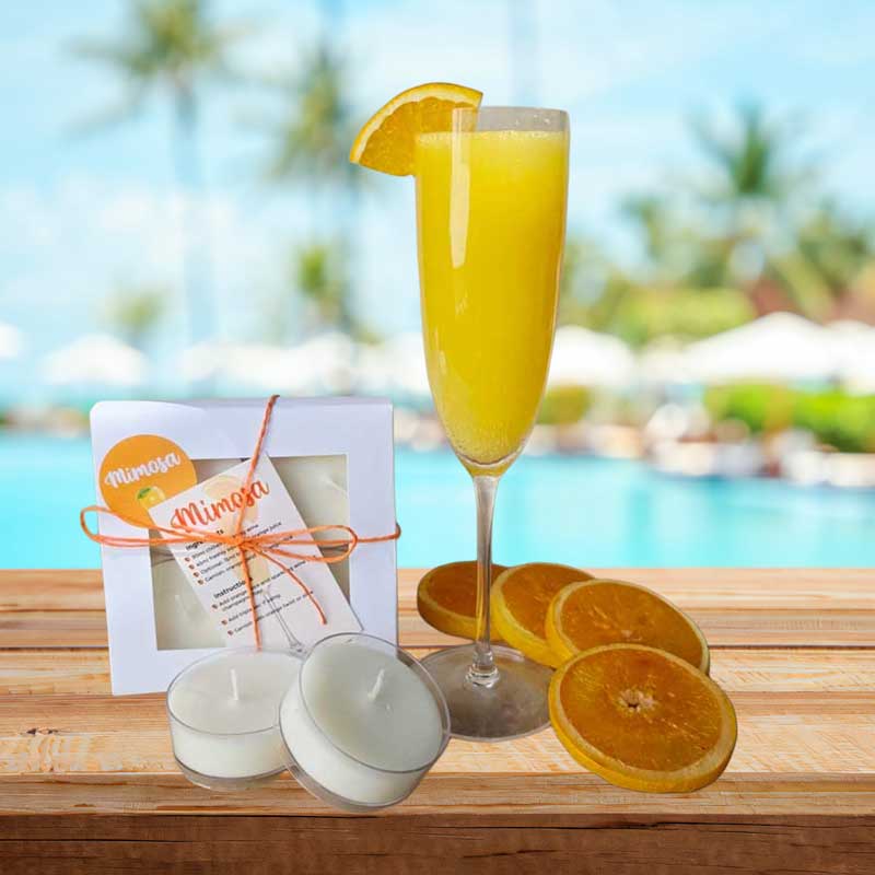 Mimosa Cocktail Soy Maxi Tealight Candles - Set of 4